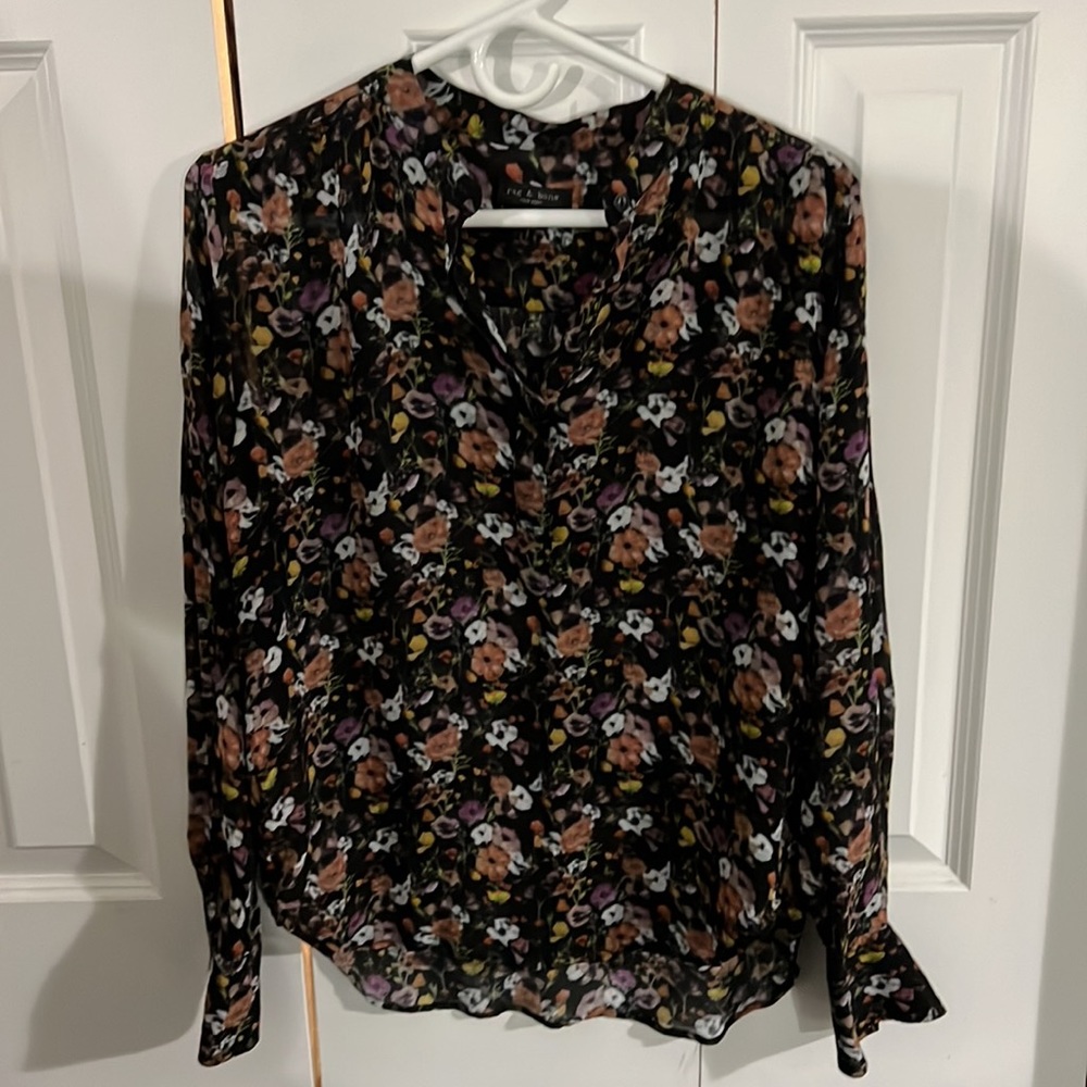 rag & bone Corrine Floral Crepe Blouse, size S